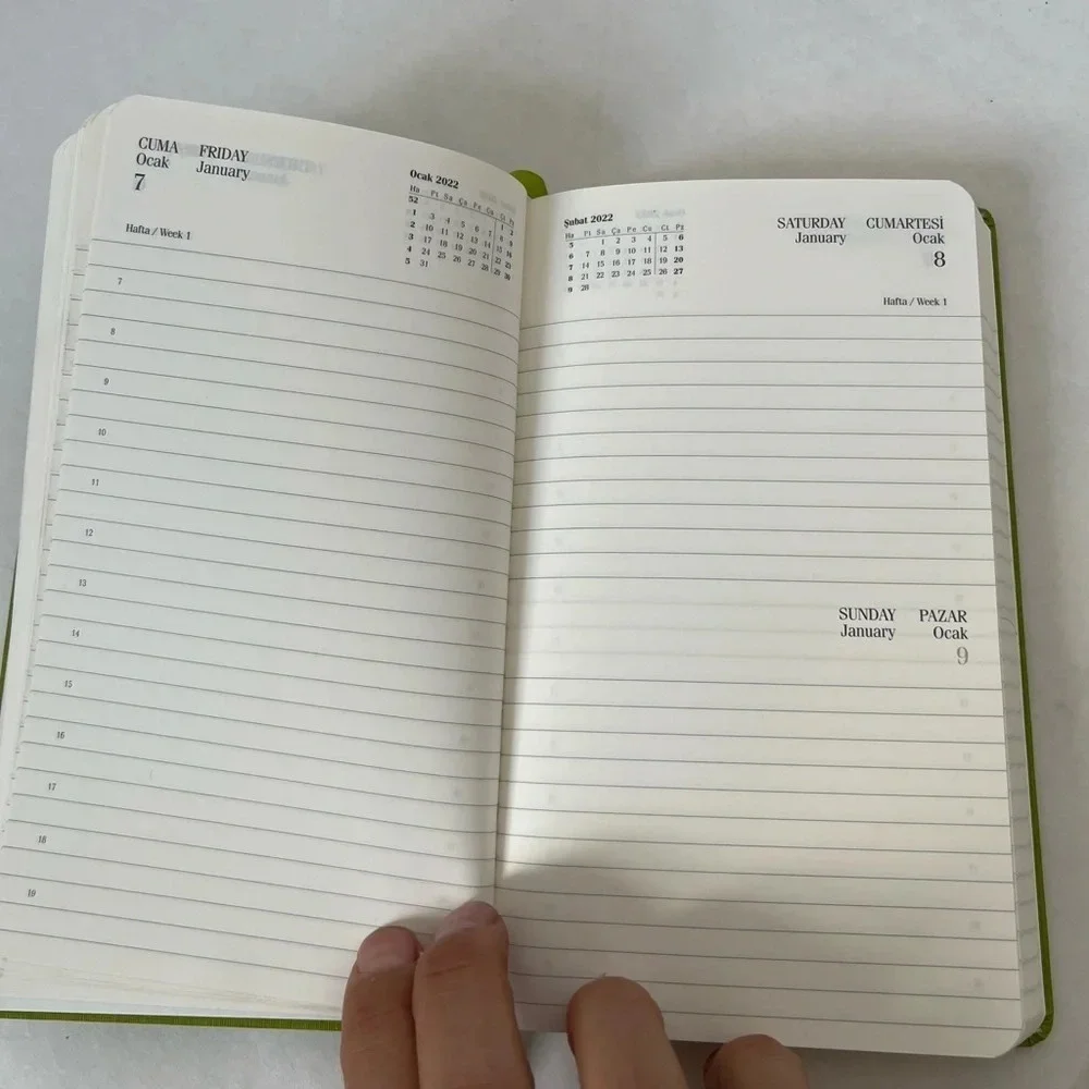 Fabio Richi  Weekly Diary Planner Notebook Journal Hard Cover Pocket Neon